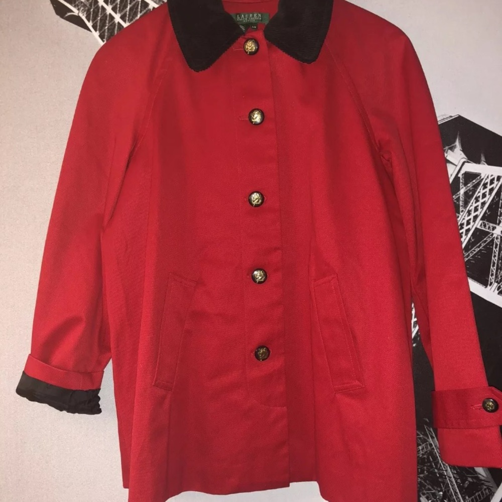 Ralph Lauren Red Equestrian Jacket Barn Coat Horse